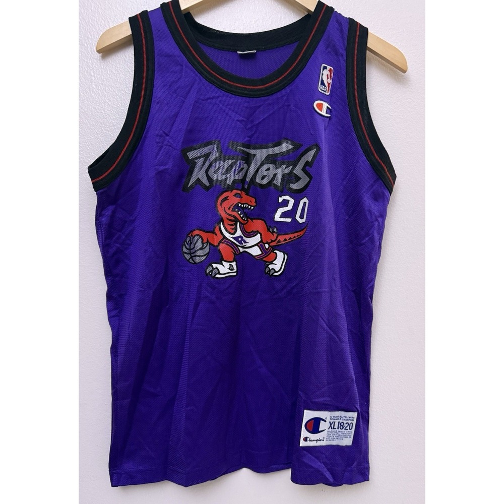 Vintage Champion NBA Toronto Raptors STOUDAMIRE #20 Jersey Purple Youth XL 18/20